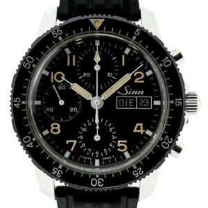 Early Sinn 41mm Men's Automatic Chronograph Day-Date Pilot SS Watch! Ref: 103!